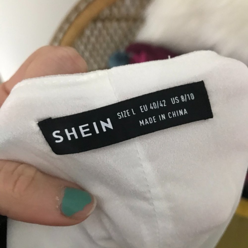 SHEIN White Boho Ruffle Long Sleeve Mini Dress - Picture 8 of 9